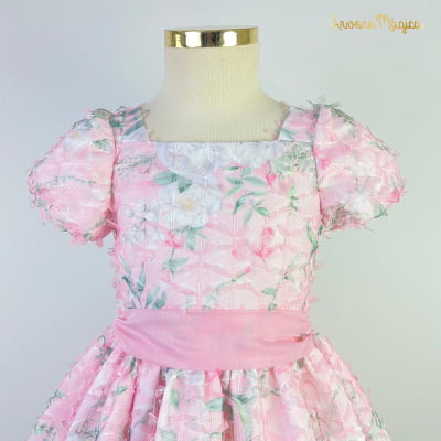 Vestido de Festa Infantil Jardim Encantos Flores 3D Petit Cherie