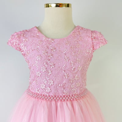  Vestido de Festa Infantil Kids Princess Elegance Rosa Árvore Mágica