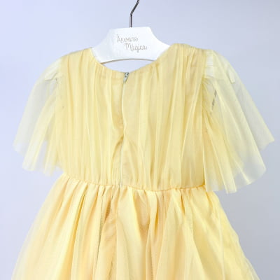 Vestido de Festa Infantil Málagah Candy Tule Amarelo