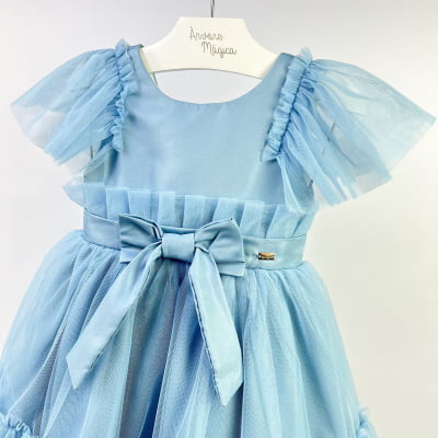 Vestido de Festa Infantil Málagah Azul Princesa Kate