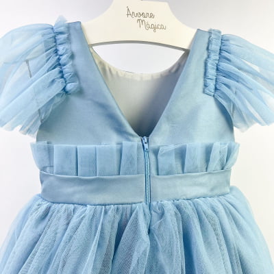 Vestido de Festa Infantil Málagah Azul Princesa Kate