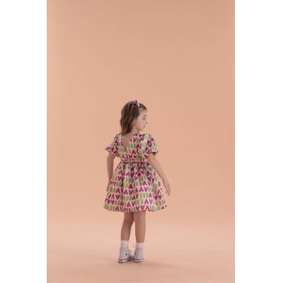 Vestido Infantil Málagah Chuva de Corações