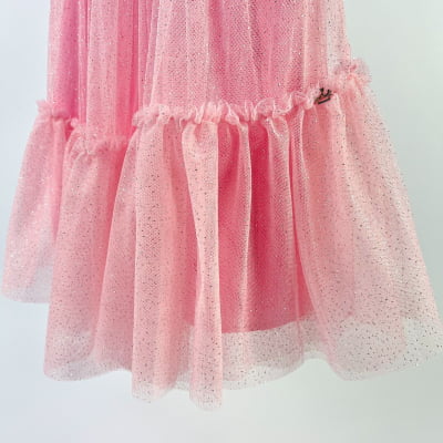 Vestido de Festa Infantil Málagah Rosa Babados