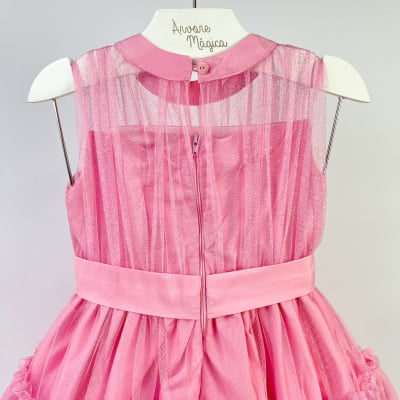 Vestido de Festa Infantil Málagah Rosa Glamour 