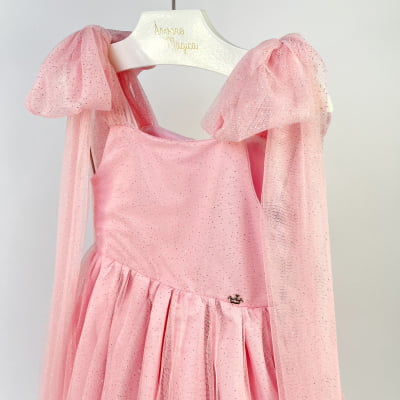 Vestido de Festa Infantil Málagah Rosa Glitter Elegance