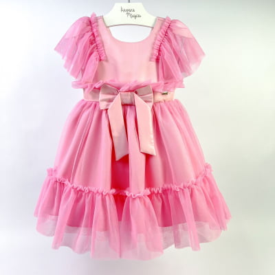 Vestido de Festa Infantil Málagah Rosa Princesa Kate