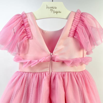 Vestido de Festa Infantil Málagah Rosa Princesa Kate