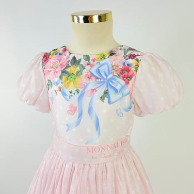 Vestido de Festa Infantil Monnalisa Floral For Petit Cherie