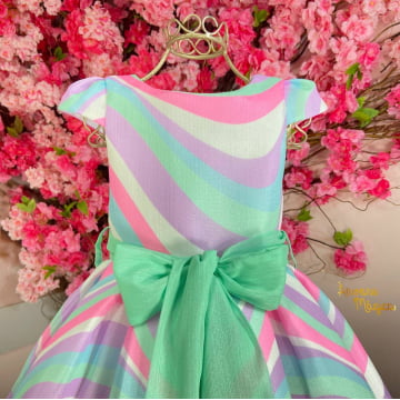 Vestido de Festa Infantil Multicolors Petit Cherie