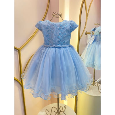 Vestido de Festa Infantil Princess Elegance Azul Árvore Mágica