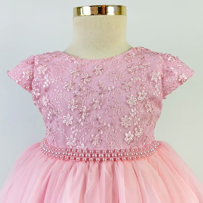 Vestido de Festa Infantil Princess Elegance Rosa Árvore Mágica