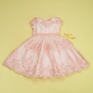 Vestido de Festa Infantil Rosa Bordado Real Petit Cherie Vestido de Festa Infantil Rosa Bordado Real Petit Cherie
