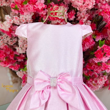 Vestido de Festa Infantil Rosa Glamour Kids Petit Cherie