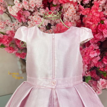 Vestido de Festa Infantil Rosa Glamour Petit Cherie