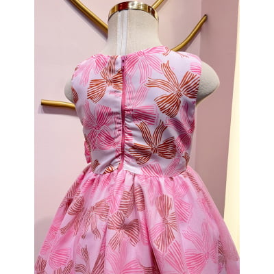 Vestido de Festa Infantil Rosa Laços Málagah