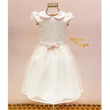 Vestido de Festa Infantil Rosinha Tule Poá Petit Cherie Vestido de Festa Infantil Rosinha Tule Poá Petit Cherie