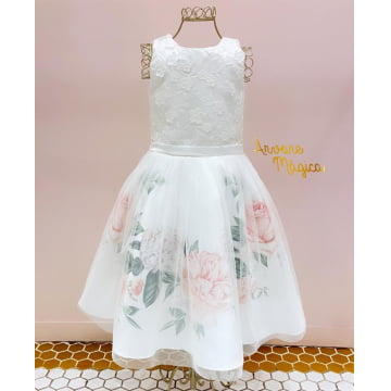 Vestido de Festa Infantil Tule Floral Petit Cherie Vestido de Festa Infantil Tule Floral Petit Cherie