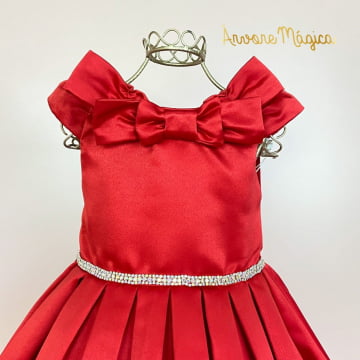 Vestido de Festa Infantil Vermelho Glamour Petit Cherie