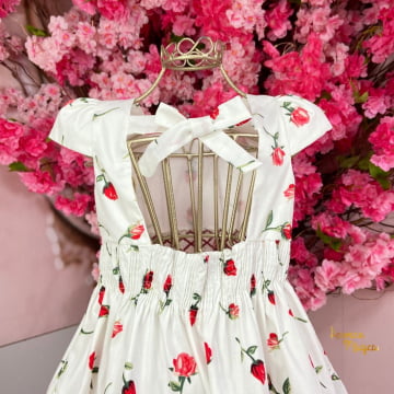 Vestido Infantil 100% Algodão Floral Romantic Petit Cherie