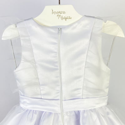 Vestido de Festa Infantil Málagah Angel Branco Tule