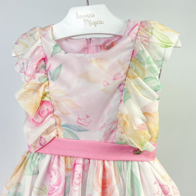 Vestido Infantil Málagah Tule Floral