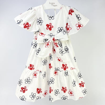 Vestido Infantil Momi Flores Bordadas