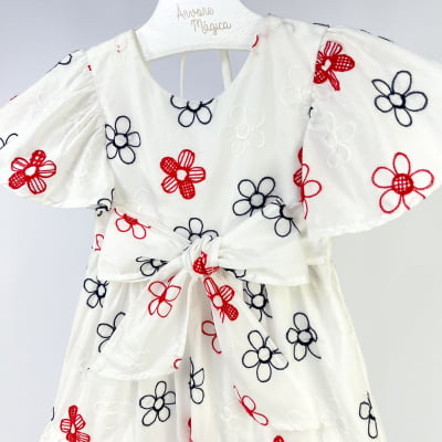 Vestido Infantil Momi Flores Bordadas