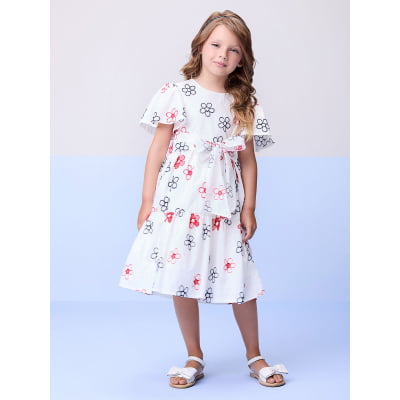 Vestido Infantil Momi Flores Bordadas