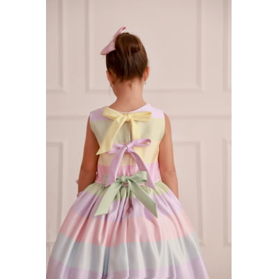 Vestido de Festa Infantil Listras Candy Classic