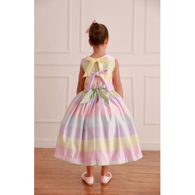 Vestido de Festa Infantil Listras Candy Classic