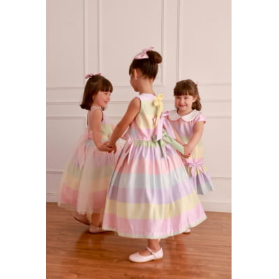 Vestido de Festa Infantil Listras Candy Classic