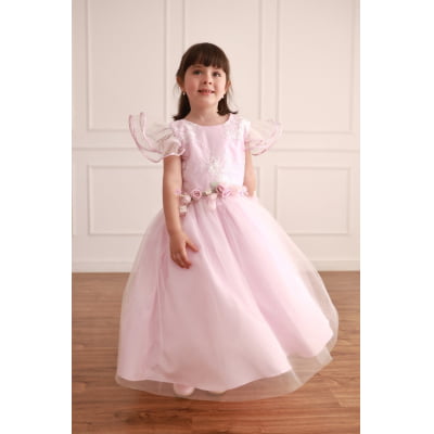 Vestido de Festa Infantil Luxo Rosa Clássico