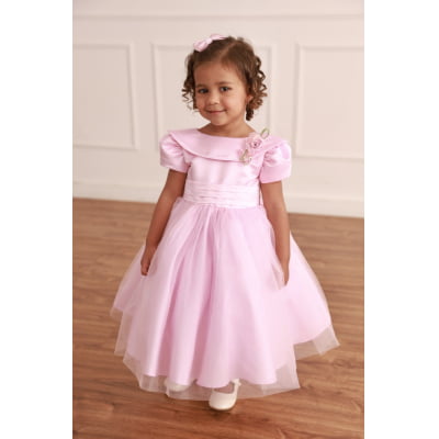 Vestido de Festa Infantil Luxo Rosa Elegance