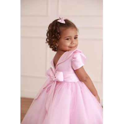 Vestido de Festa Infantil Luxo Rosa Elegance