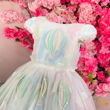 Vestido de Festa Infantil Balões Luxo Petit Cherie