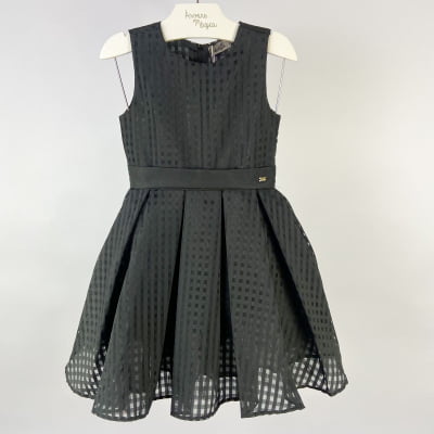 Vestido Infantil Málagah Preto Organza