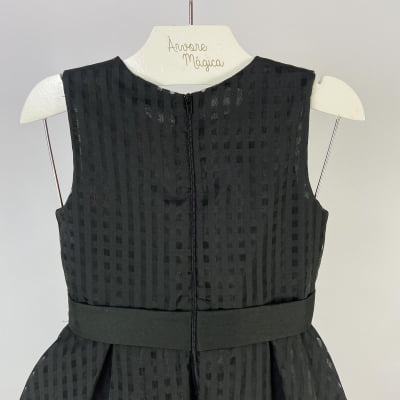 Vestido Infantil Málagah Preto Organza