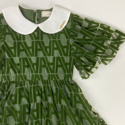 Vestido Infantil Animê Verde Tule Golinha 