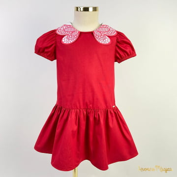 Vestido Infantil Beabá Vermelho Borboleta