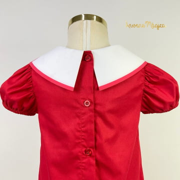 Vestido Infantil Beabá Vermelho Borboleta