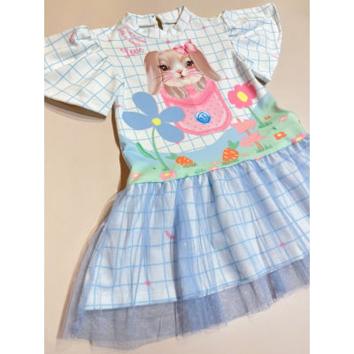 Vestido Infantil Coelhinho com Bolsinha Málagah