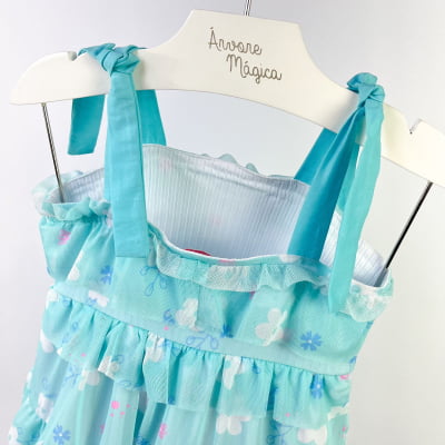  Vestido Infantil Málagah Azul Flores