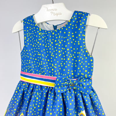 Vestido Infantil Málagah Azul Poás & Borboletas