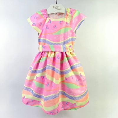 Vestido Infantil Málagah Borboletas Colors Neon