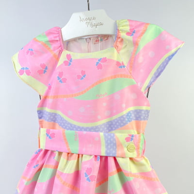 Vestido Infantil Málagah Borboletas Colors Neon