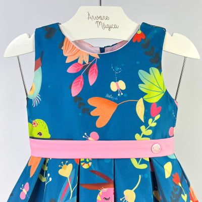 Vestido Infantil Málagah Floresta Encantada