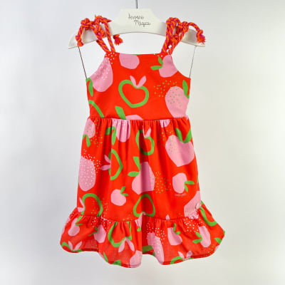 Vestido Infantil Málagah Love Maçãzinhas 