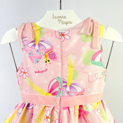 Vestido Infantil Málagah Rosa Cogumelos 