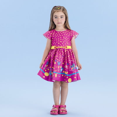 Vestido Infantil Málagah Rosa Poás 