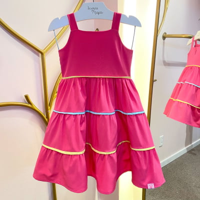 Vestido Infantil Málagah Rosa Três Marias 